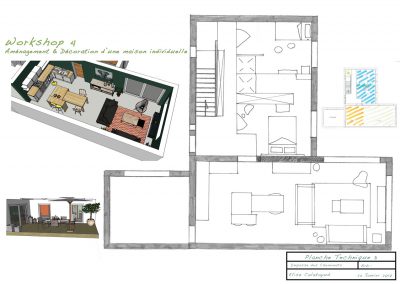 planche technique pour la décoration du projet d'aménagement d'une maison individuelle par la déco d'élise