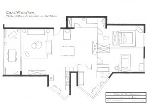 plan 2D du futur appartement-la déco d'élise